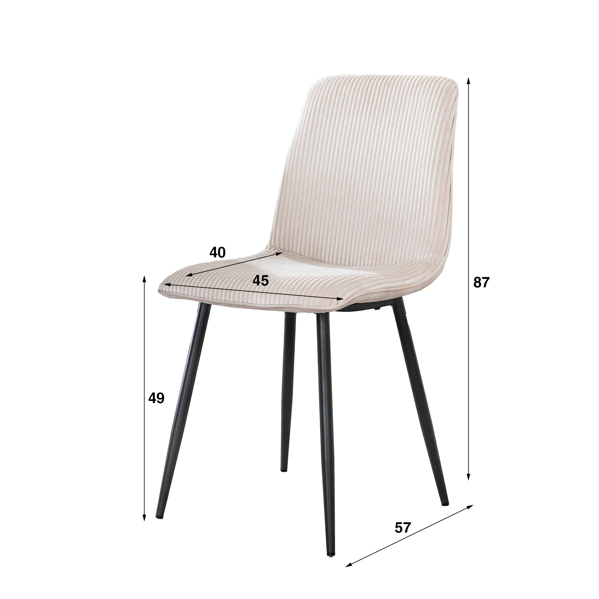 Stuhl – Calda Design – Rock Creme-grau