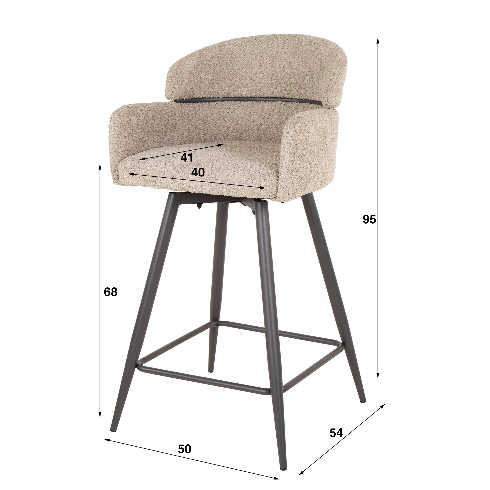 Stuhl – Vesta Grace – Boucle sandfarbe
