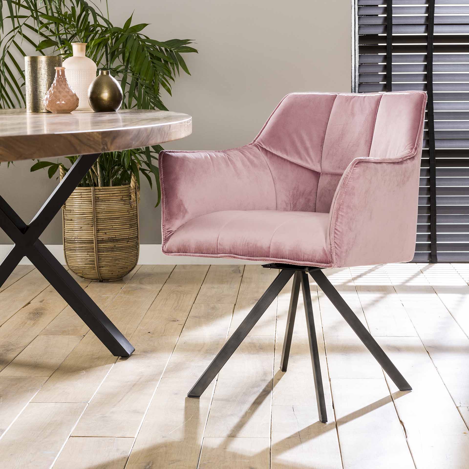 Stuhl – Aureo Prime – Rosa velvet