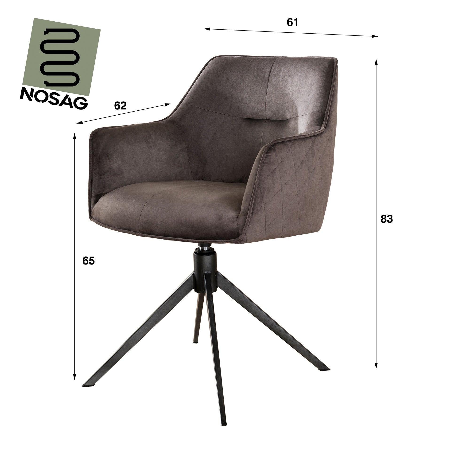 Stuhl – Avento Noir – Anthrazit velvet