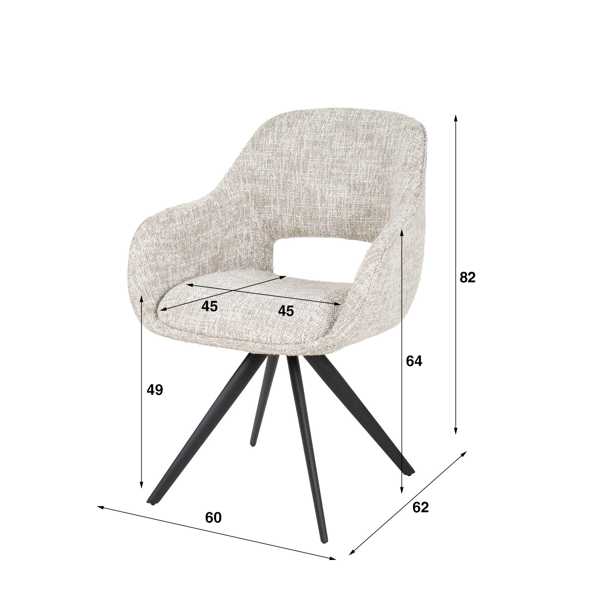 Stuhl – Forma Grace – Creme-grau