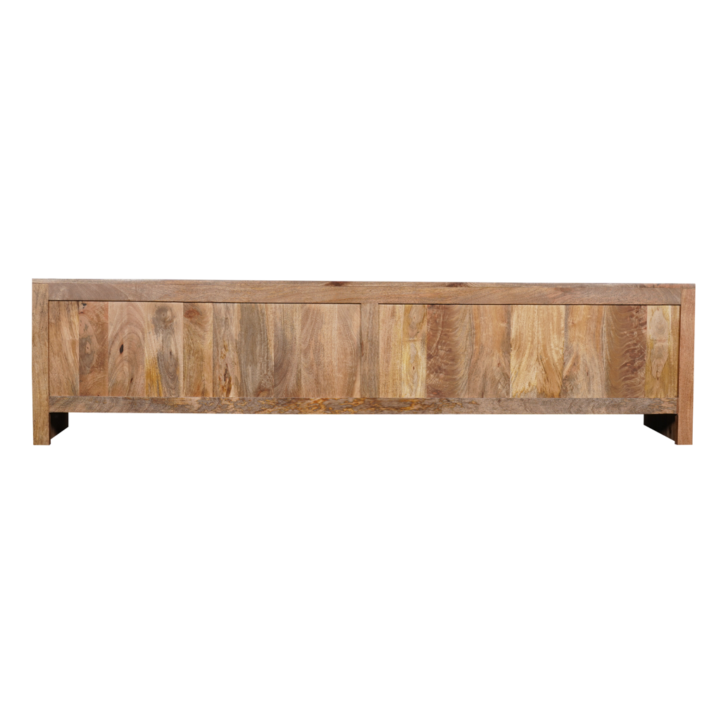 TV-Board TeTey – Mangoholz, 4 Türen, 200 x 40 x 50 cm