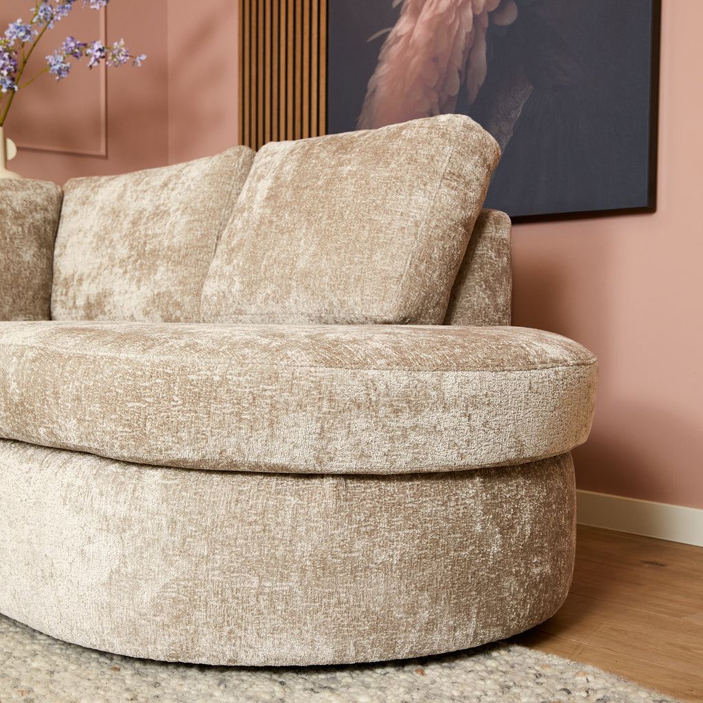 Ecksofa Veronika Beige mit Recamiere rechts – 2,5-Sitzer Sofa Trenza 8 Stoff, 100% Polyester, 285×210×82 cm, modernes Sofa von MeinLieblingsplatz