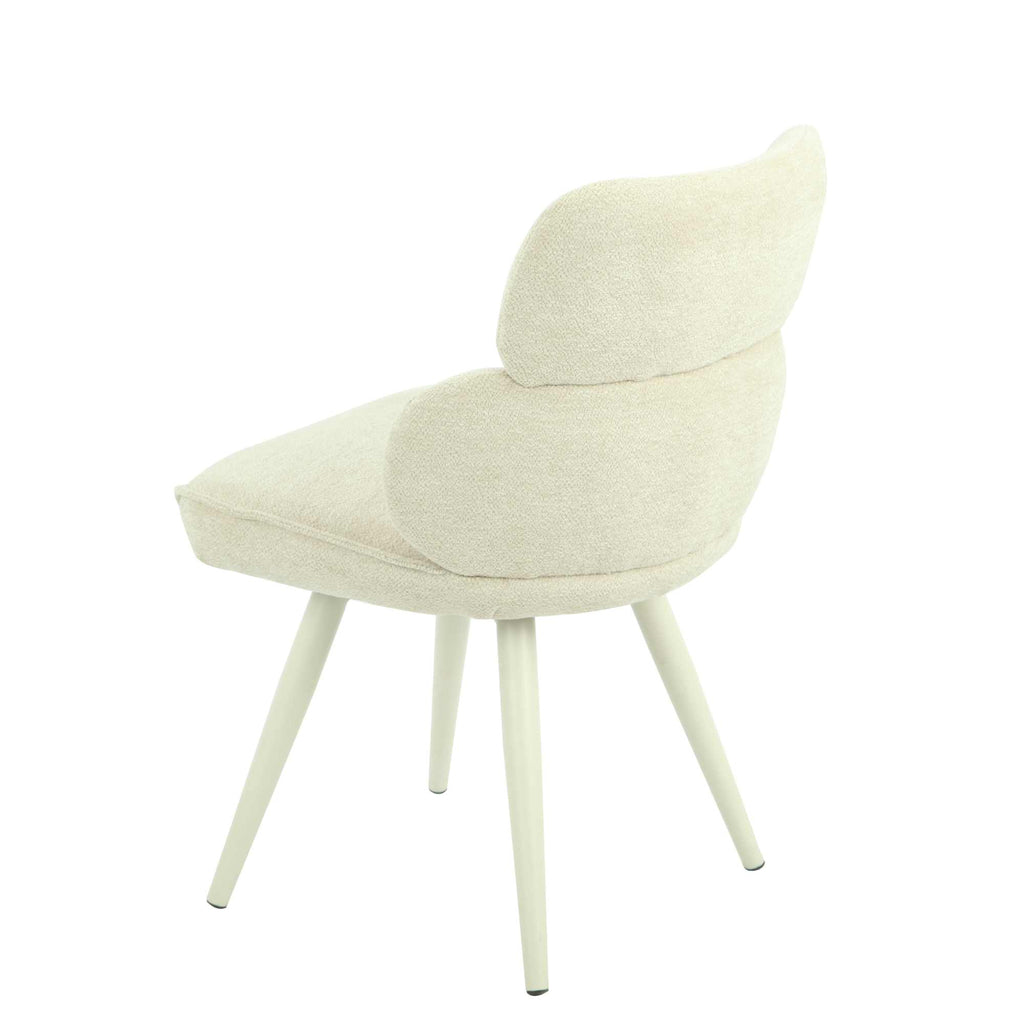 Esszimmerstuhl Abby Beige – moderner Stoffstuhl mit abgerundeter Lehne & hellen Beinen