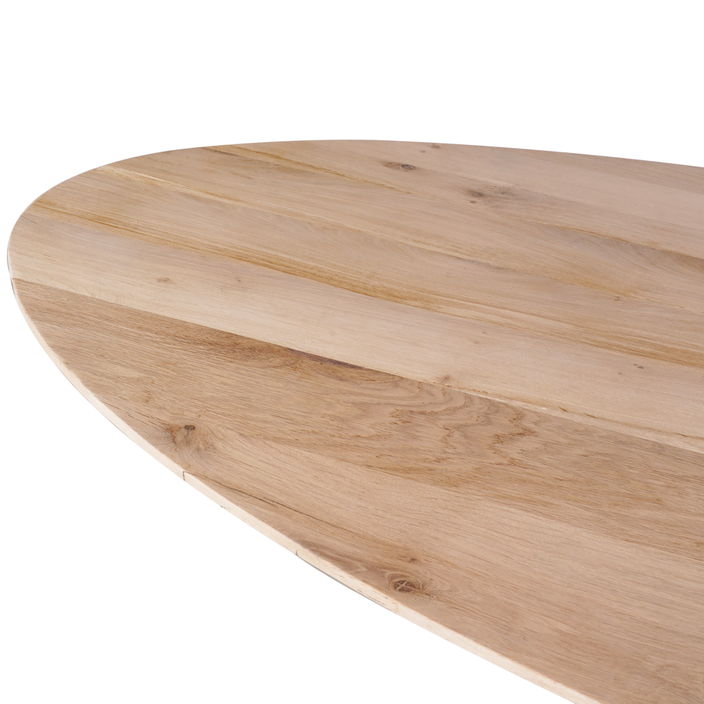 Esstisch Evoque 210x100 cm – FSC Eiche natur, elegante Tischplatte mit Abschrägung & modernes Gestell