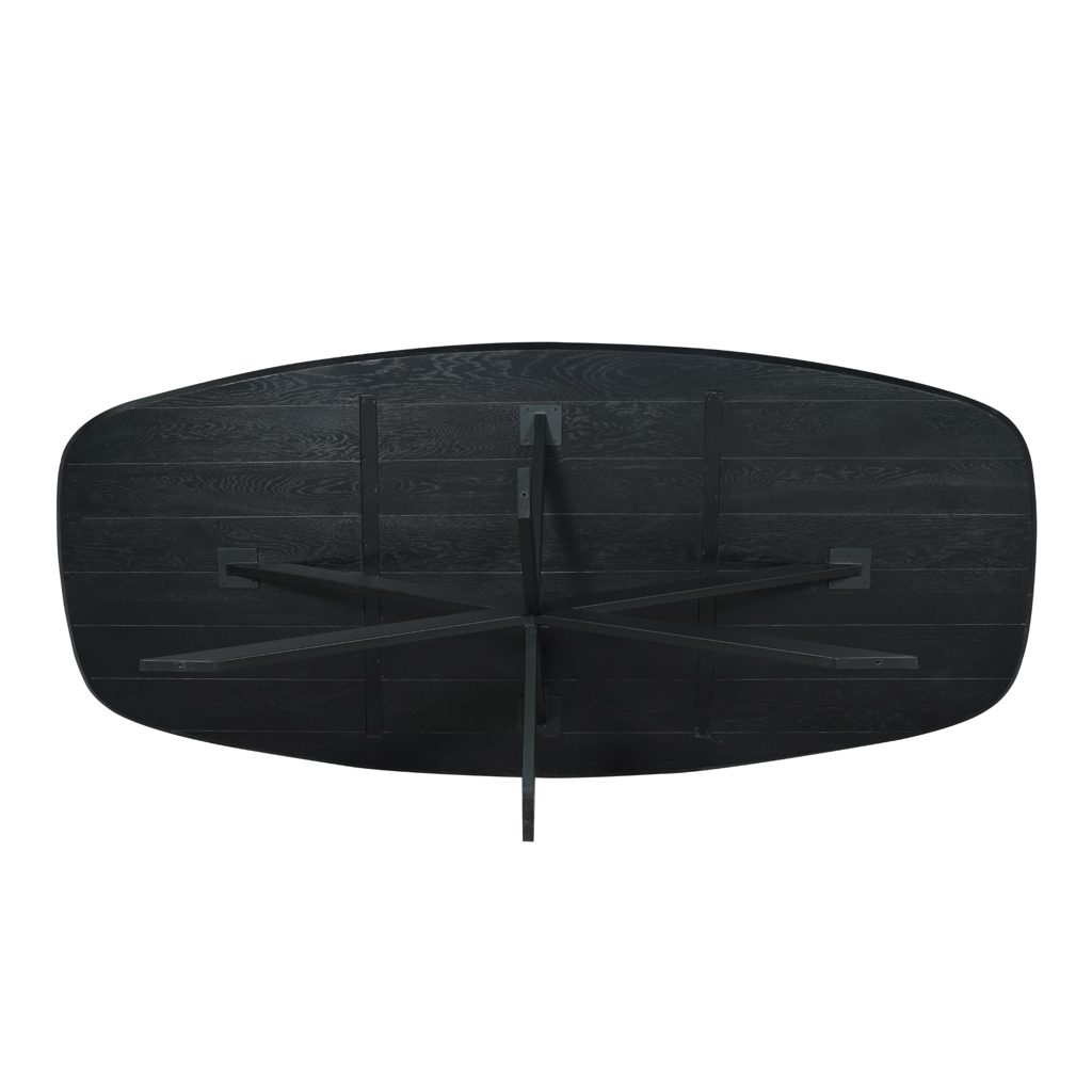 Esstisch Evoque 200x100x76 cm – FSC®-zertifizierte Eiche, massive Tischplatte in Schwarz & modernes Gestell