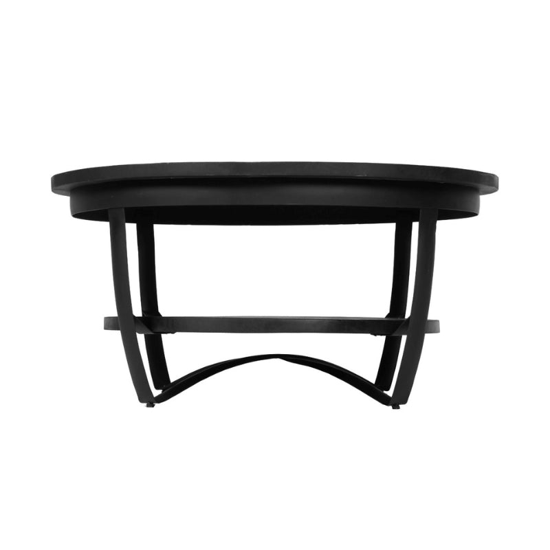 Couchtisch Paris Schwarz – rund, Mangoholz & Metall, 2 Ebenen, Ø70 × 35 cm
