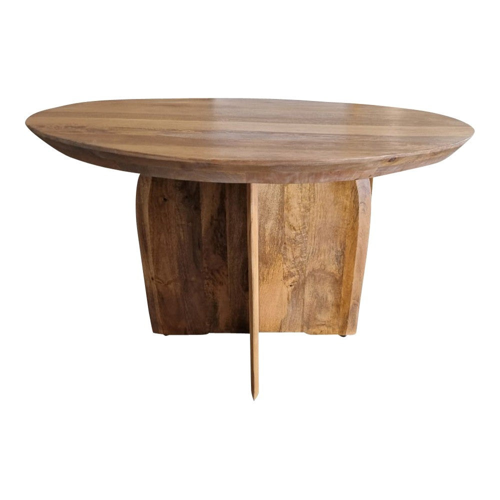 Esstisch TeTey – runder Tisch aus massivem Mangoholz, Ø130 cm, 76 cm Höhe, 6 cm starke Platte, robust & zeitlos