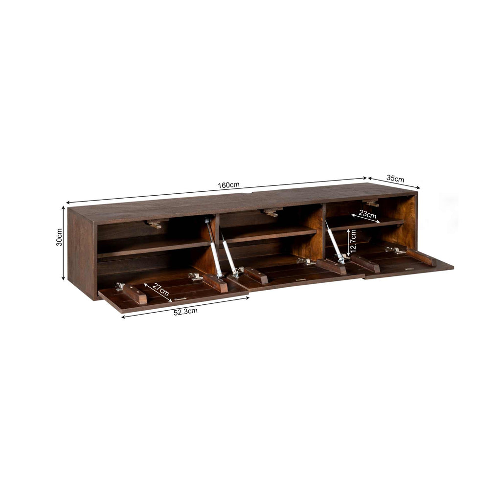 Schwebendes TV-Möbel Vision Brown | 160 cm