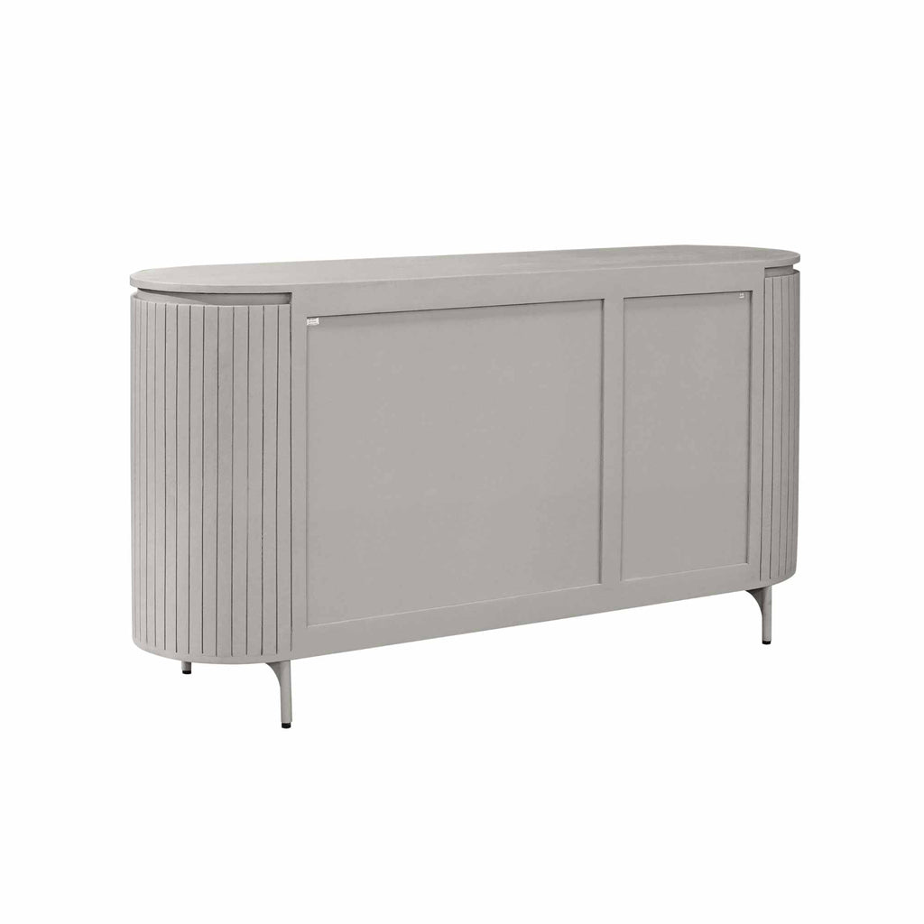 Kommode Sole – Mangoholz mit vertikalem Lattenmuster, 165 x 45 x 90 cm, modernes und zeitloses Design