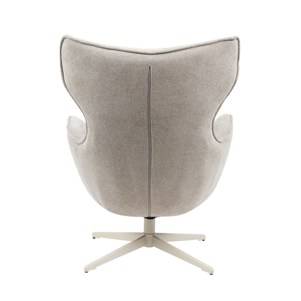 Sessel Jenny 76x78x102 cm – Drehbarer Relaxsessel in Taupe mit Metallfuß