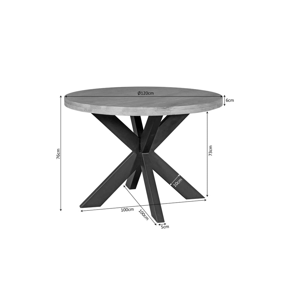 Esszimmer-Tisch Denver | Rund | Mangoholz | 110 cm