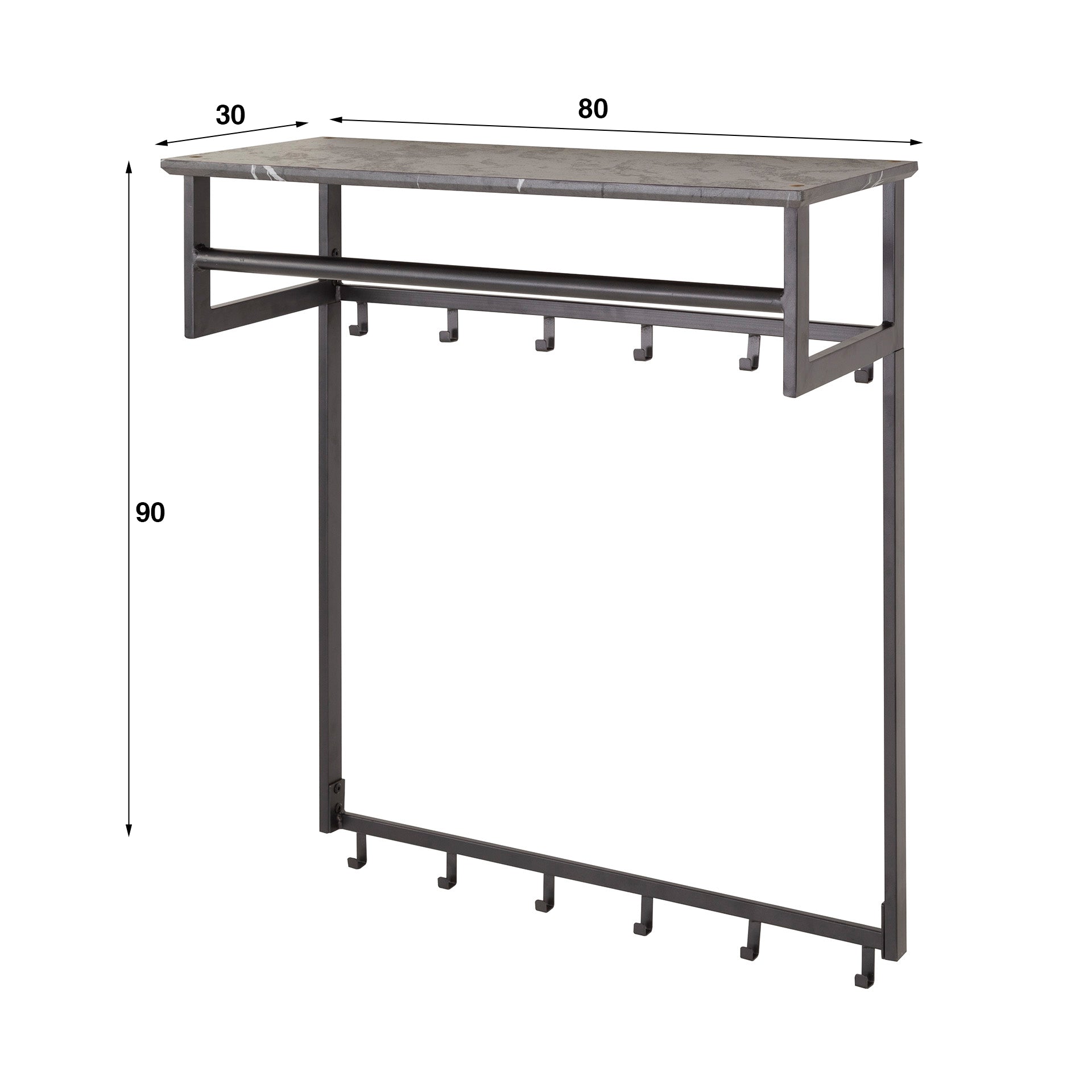 Garderobe – Mira Living – 3D Schwarz braun