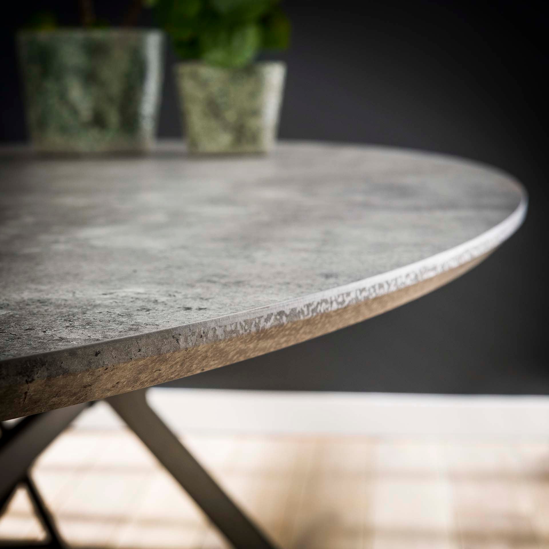 Esstisch oval 200 cm | 3D Beton Optik