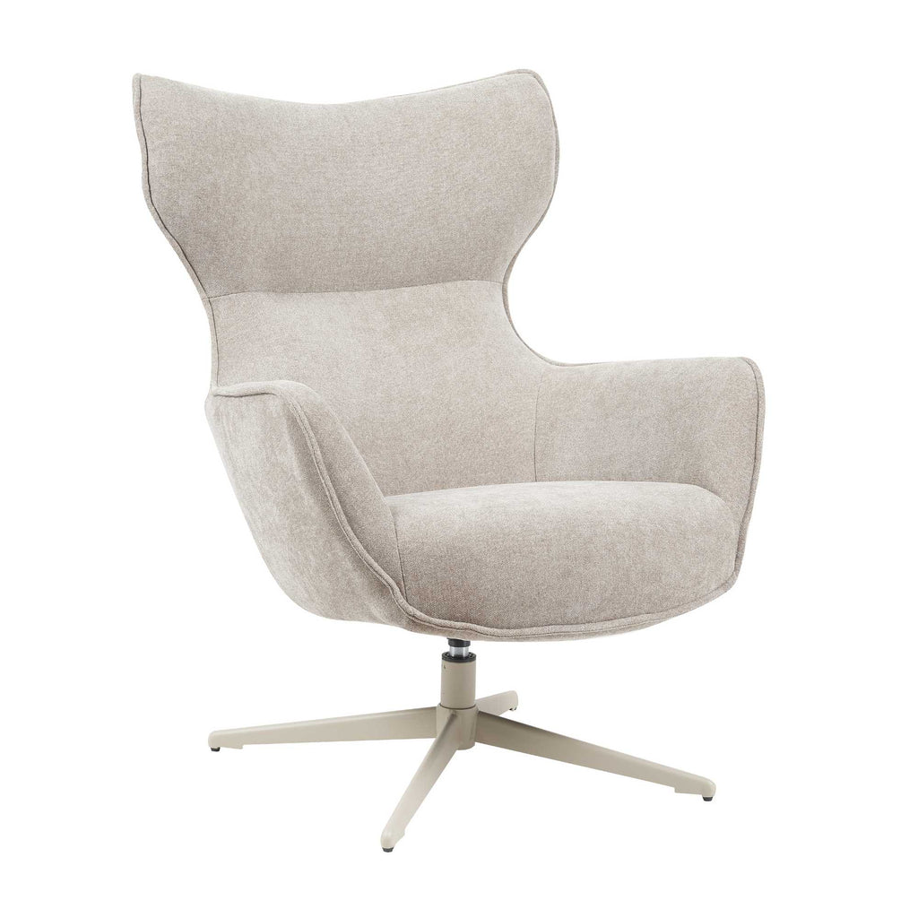 Sessel Jenny 76x78x102 cm – Drehbarer Relaxsessel in Taupe mit Metallfuß