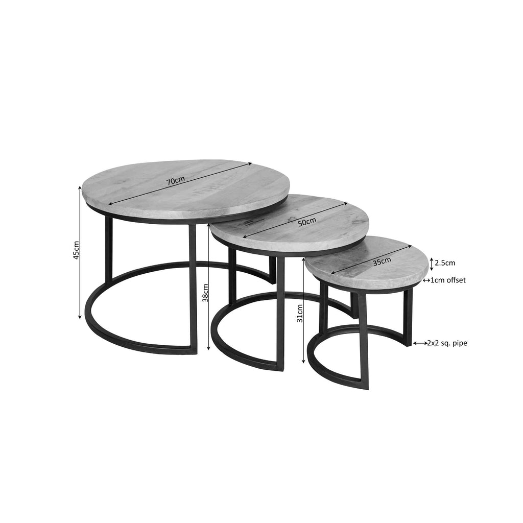 Couchtisch Denver | Set aus 3 | Rund