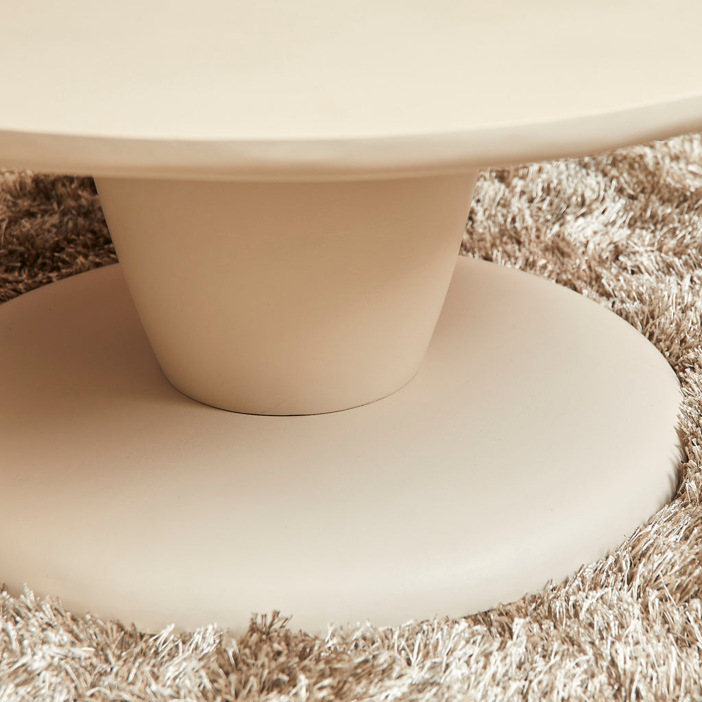 Couchtisch Meri – Mangoholz in Sand-Finish, 90 x 90 x 38 cm, modernes und einzigartiges Design