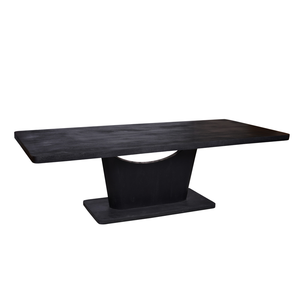 Esstisch CocoMer Schwarz 240x110 cm – Moderner Massivholz-Tisch aus Mangoholz mit eleganter 6 cm Platte