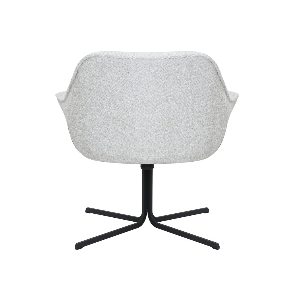 Sessel Miloo Off-White – Drehsessel mit Polsterung aus Polyester & Metallgestell, 79 x 79,5 x 81 cm, moderner Wohnzimmersessel