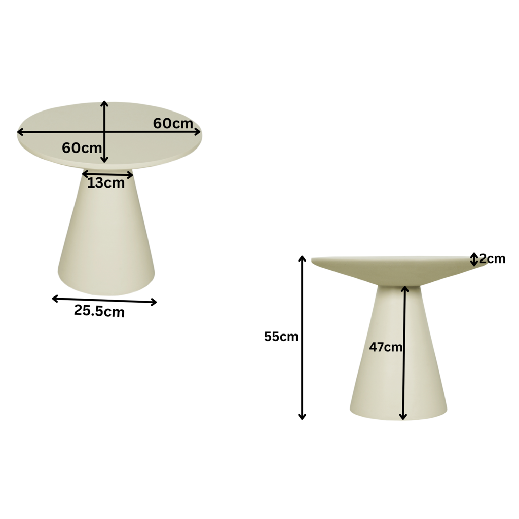 Couchtisch Bellis – Mangoholz mit Sand-Finish, einzigartiges Design, 60 x 60 x 55 cm
