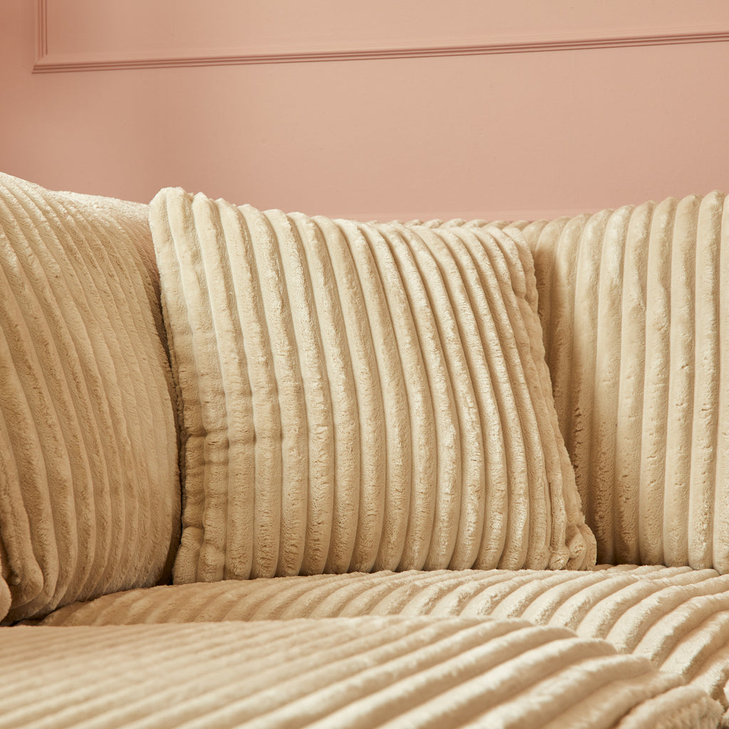 MeinLieblingsplatz Teddy U-Sofa, Beige, 372 x 199 x 87 cm