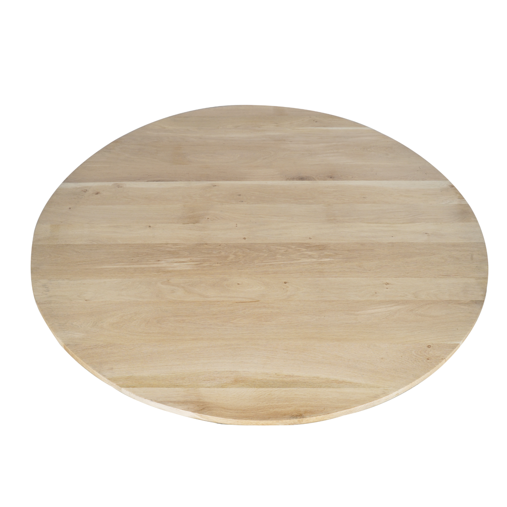 Esstisch Evoque Natur – FSC-Eiche, Ø150 cm, 3 cm starke Tischplatte, Rund mit Schweizer Kante