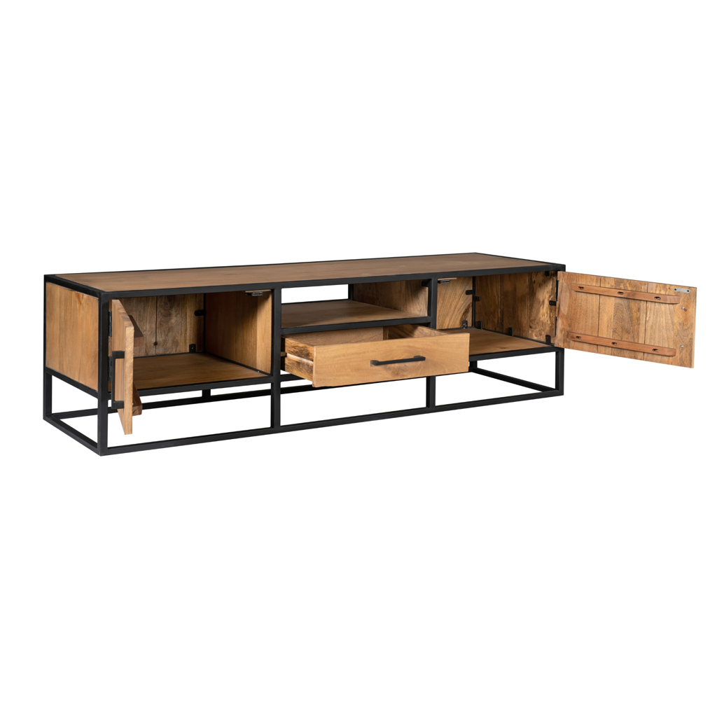 Tv-Schrank Denver | Mangoholz und Stahl | 180 cm