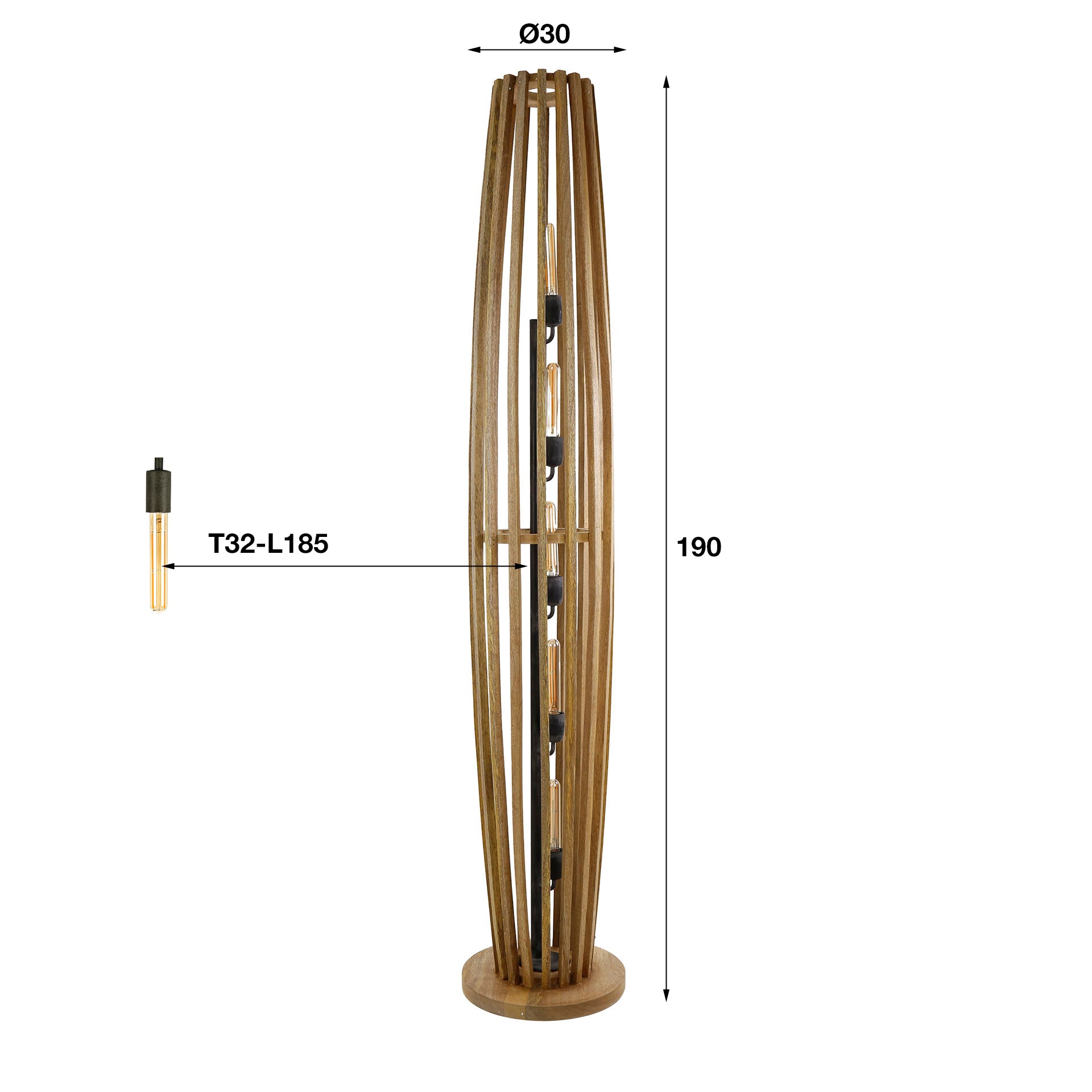 Stehleuchte – Velora Frame – Massivholz Mango natur