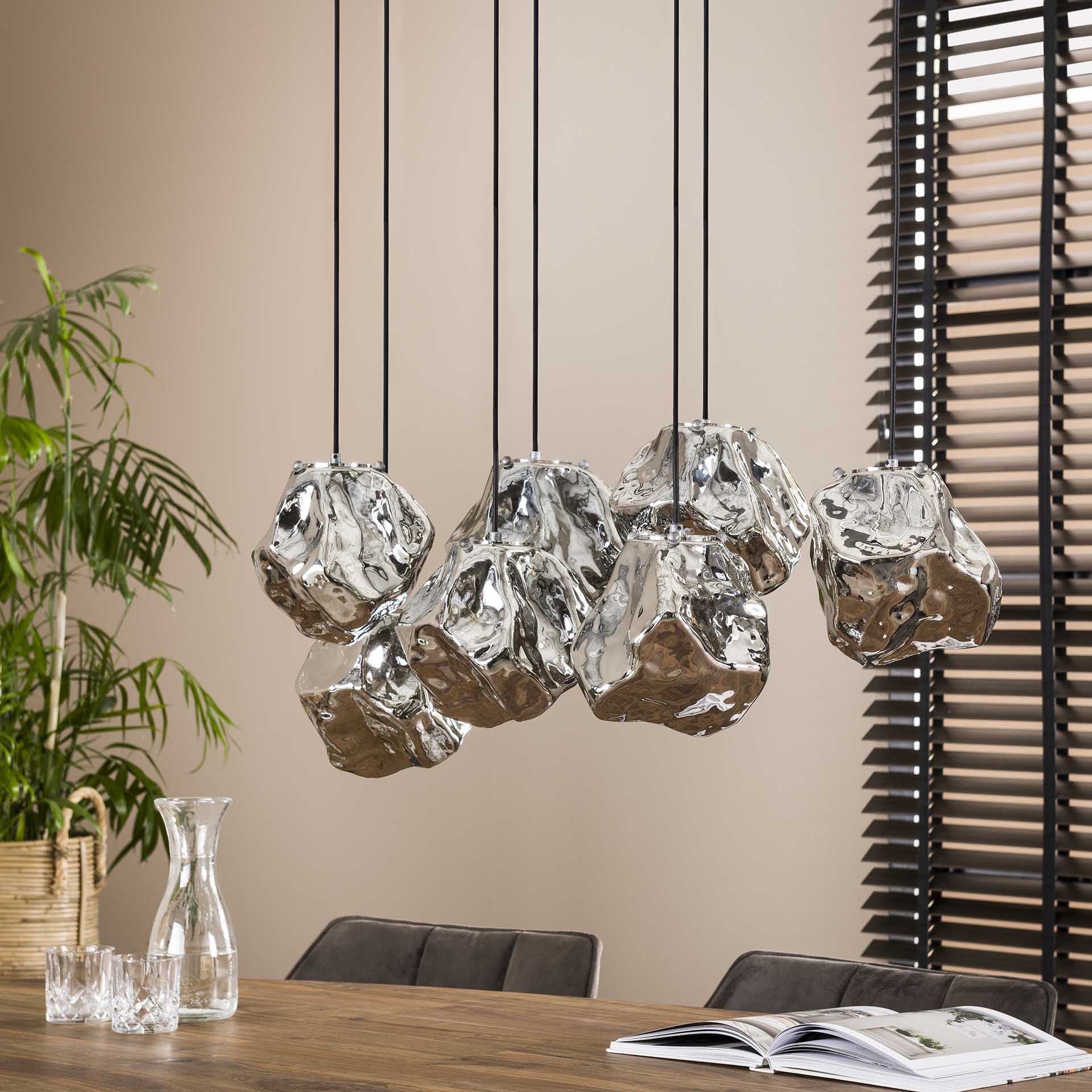 Hängeleuchte – Mira Living – Glas – Chromed glas
