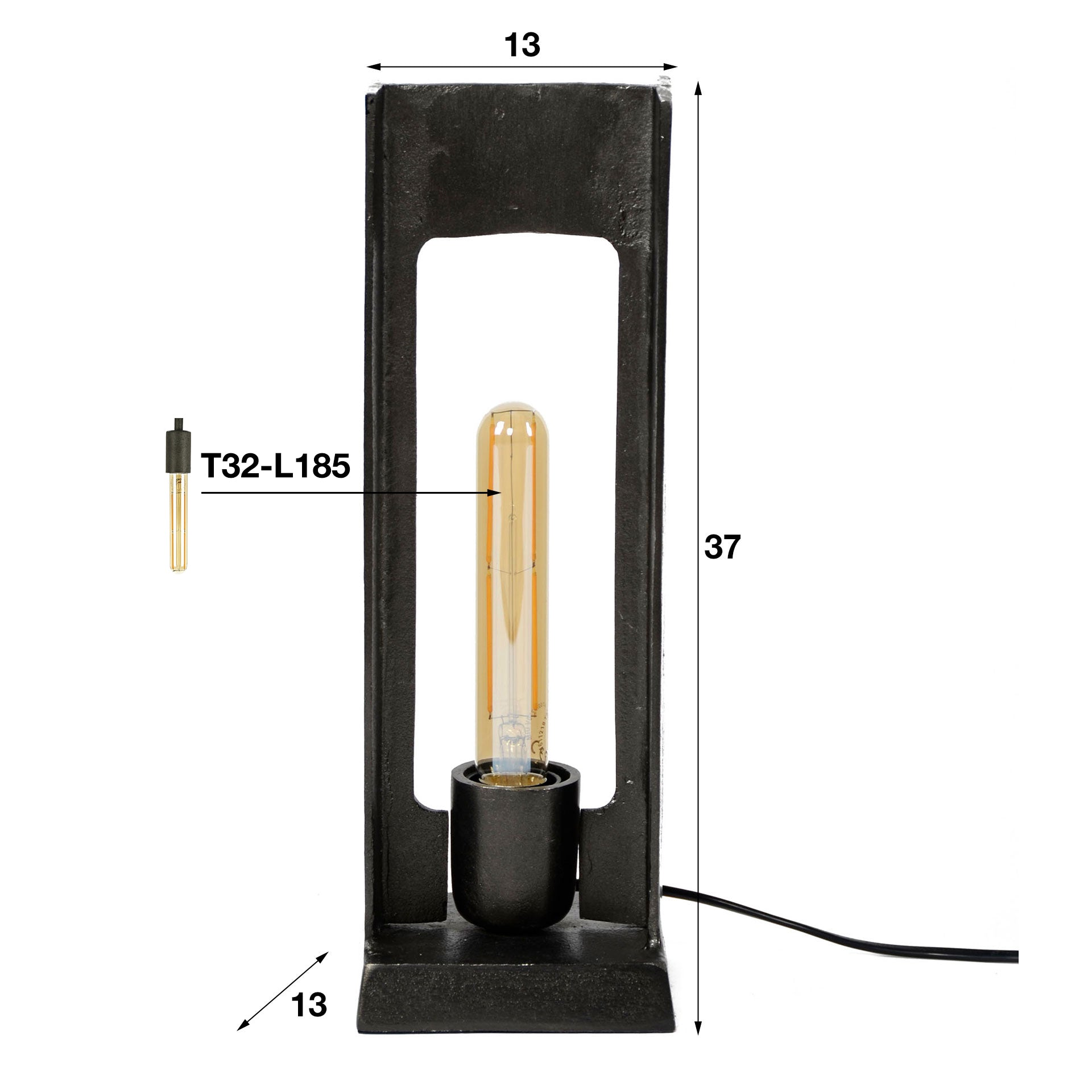 Tischleuchte – Soma Modern – Schwarz Nickel