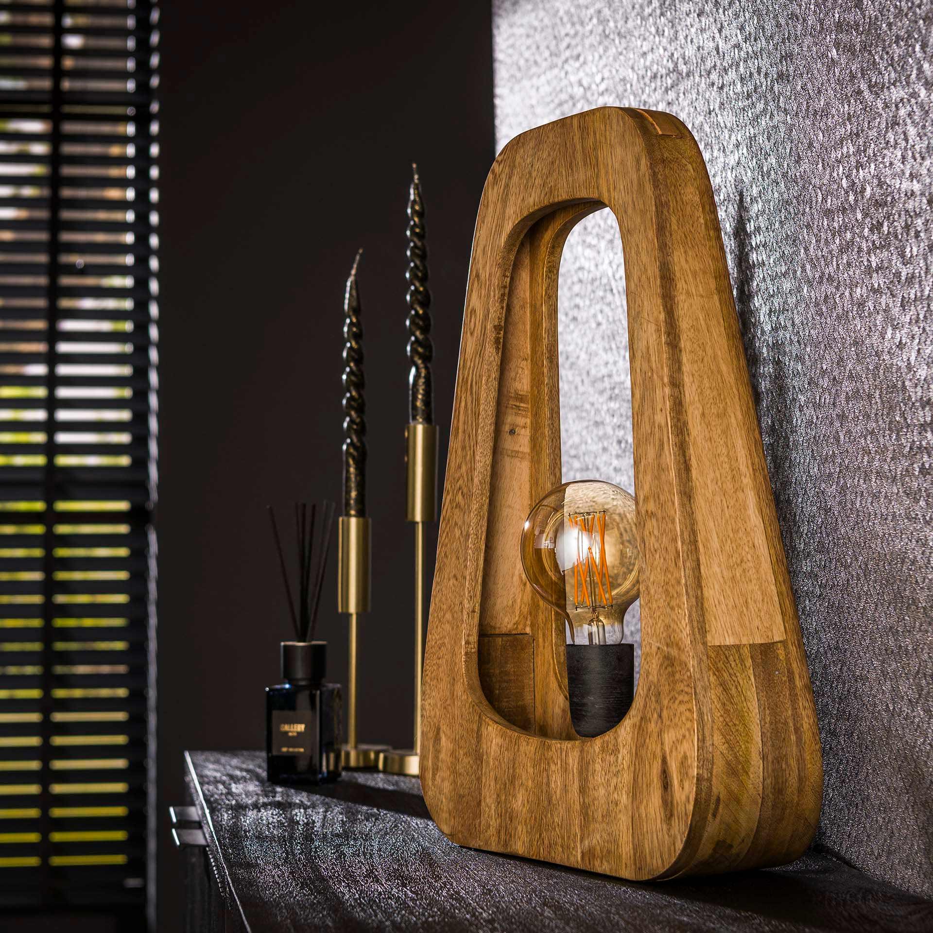 Tischleuchte – Aria Living – Massivholz Mango natur