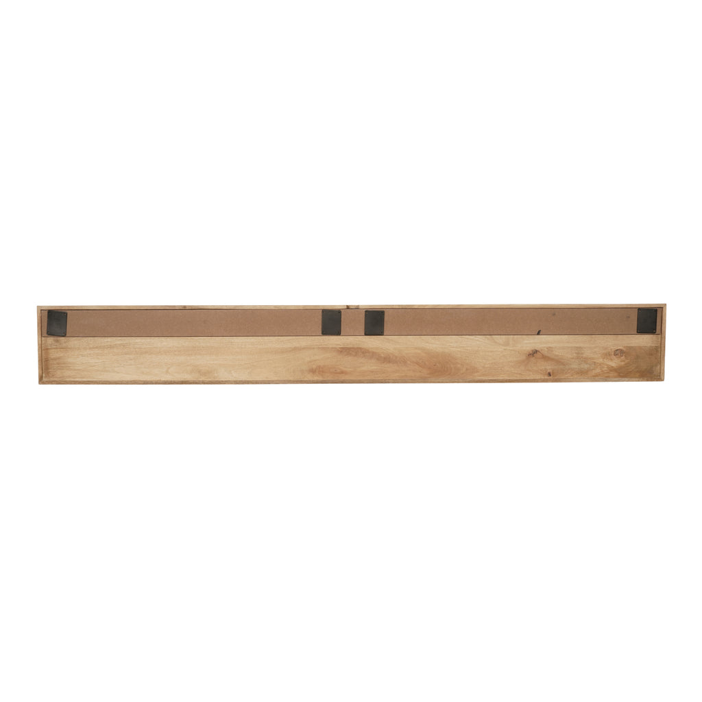 TV-Board Mandy Naturel – Schwebendes Lowboard aus Mangoholz mit Lamellentüren & Push-to-Open, 280 x 35 x 30 cm, modernes TV-Board