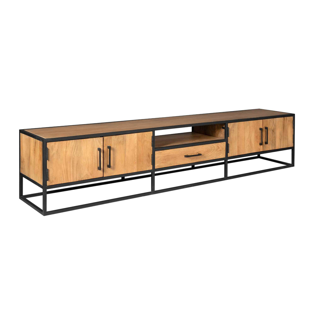 Tv-Schrank Denver | Mangoholz und Stahl | 240 cm