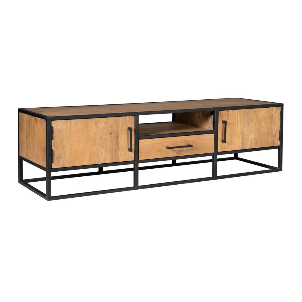 Tv-Schrank Denver | Mangoholz und Stahl | 180 cm