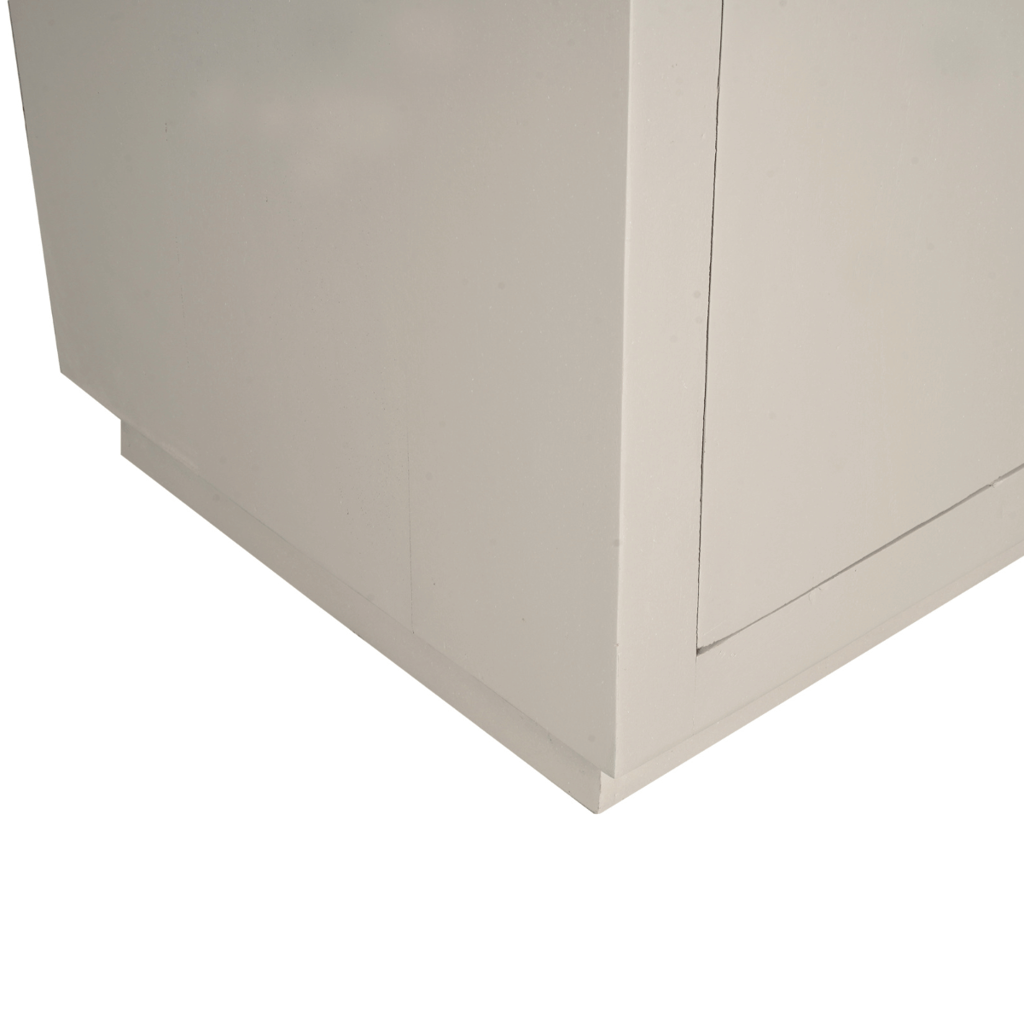 Bücherregal Bali 90x45x200 cm – Mangoholz Regal mit Sand-Finish, offenen Fächern & grifflosen Türen