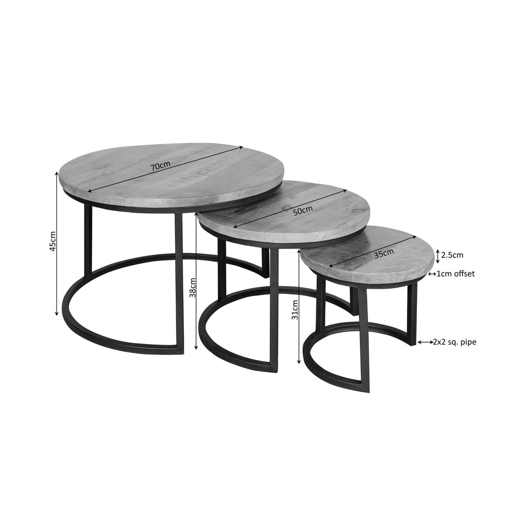Couchtisch Denver | Set aus 3 | Rund