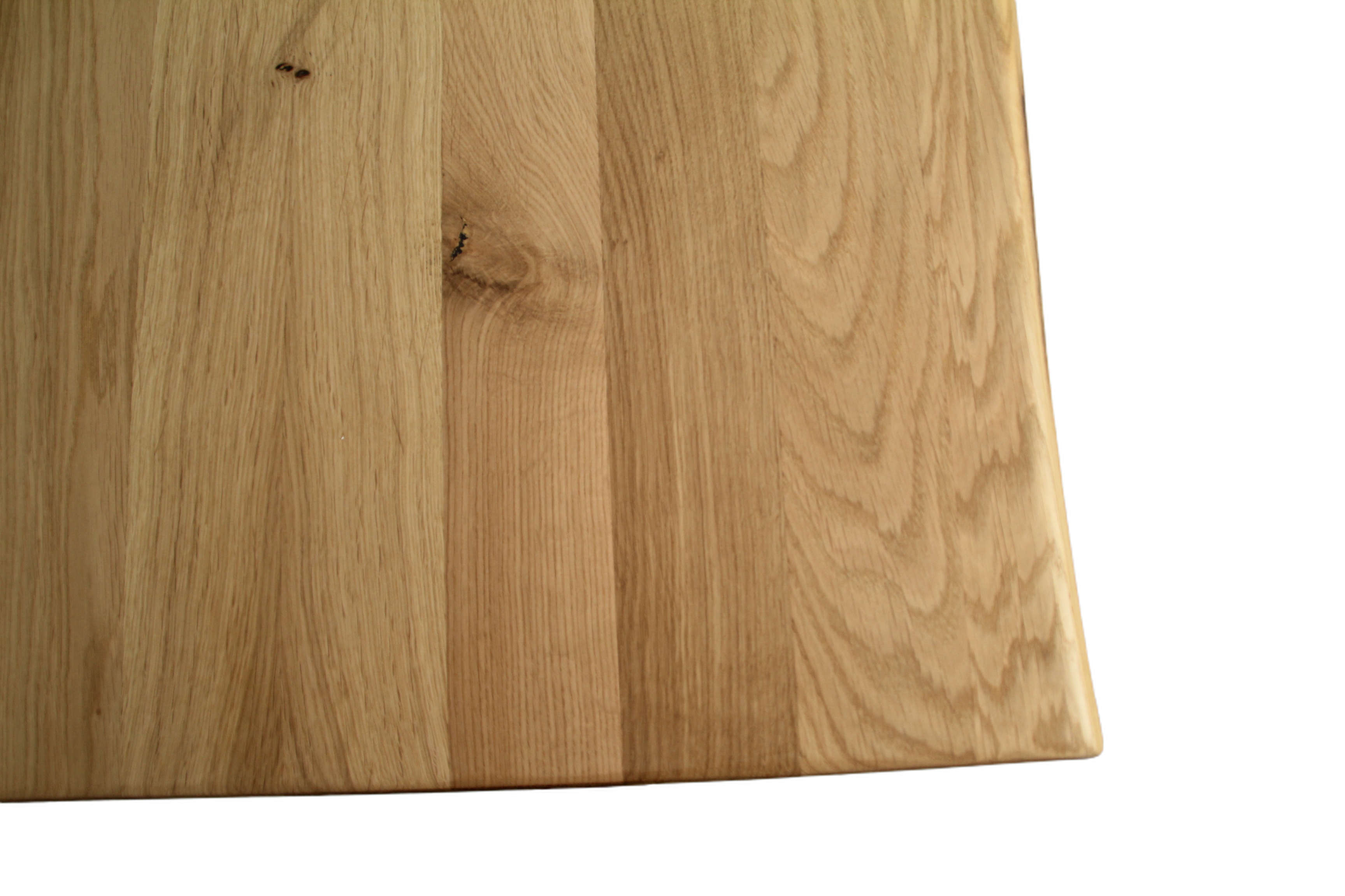 Eiche - Esstisch mit Baumkante - X-Gestell in Schwarz | Unikat