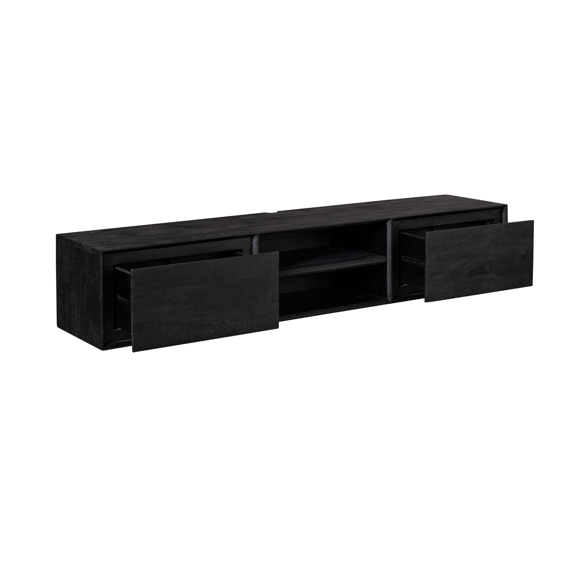 Schwebendes TV-Möbel Ambiance Schwarz | 160 cm