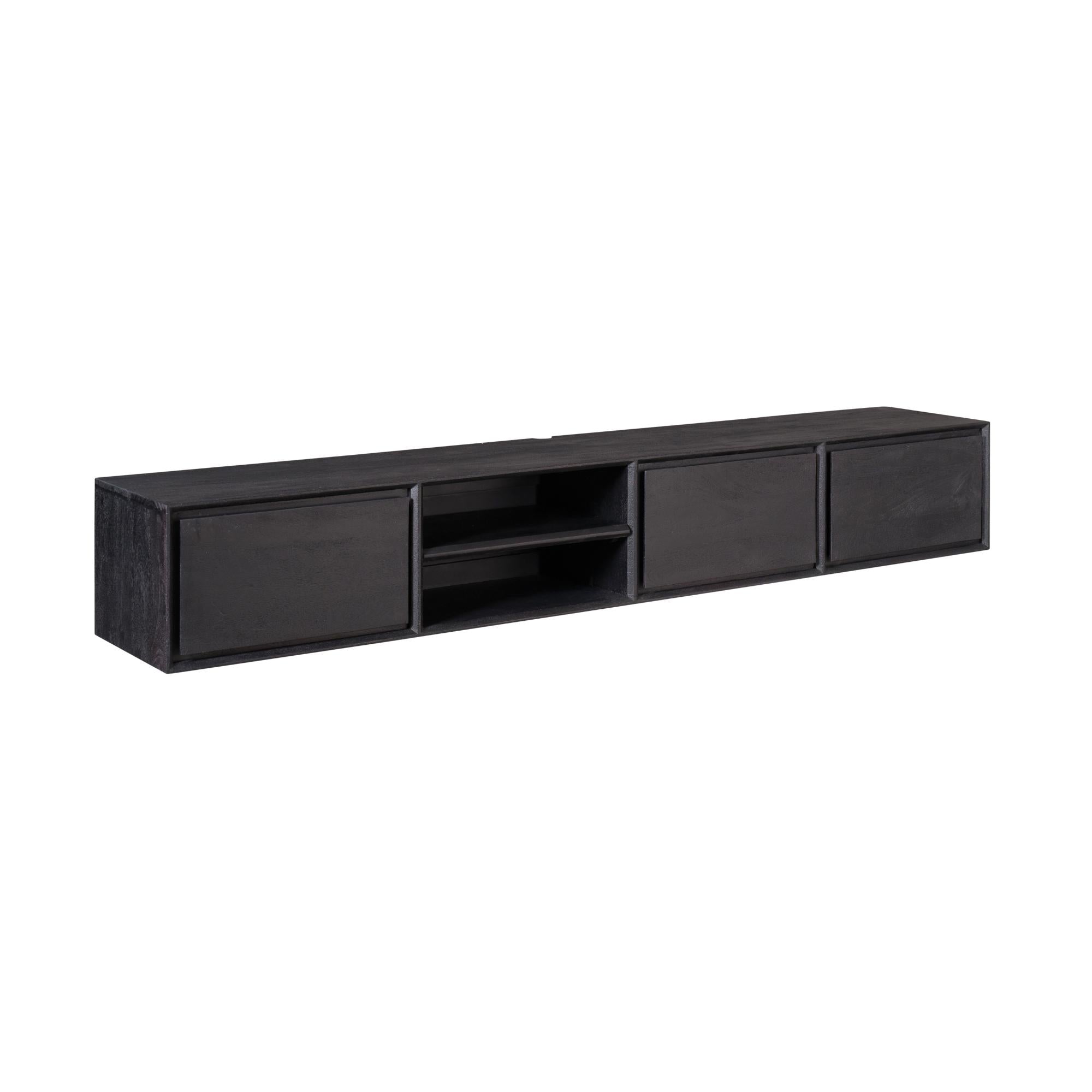 Schwebendes TV-Möbel Ambiance Schwarz | 200 cm