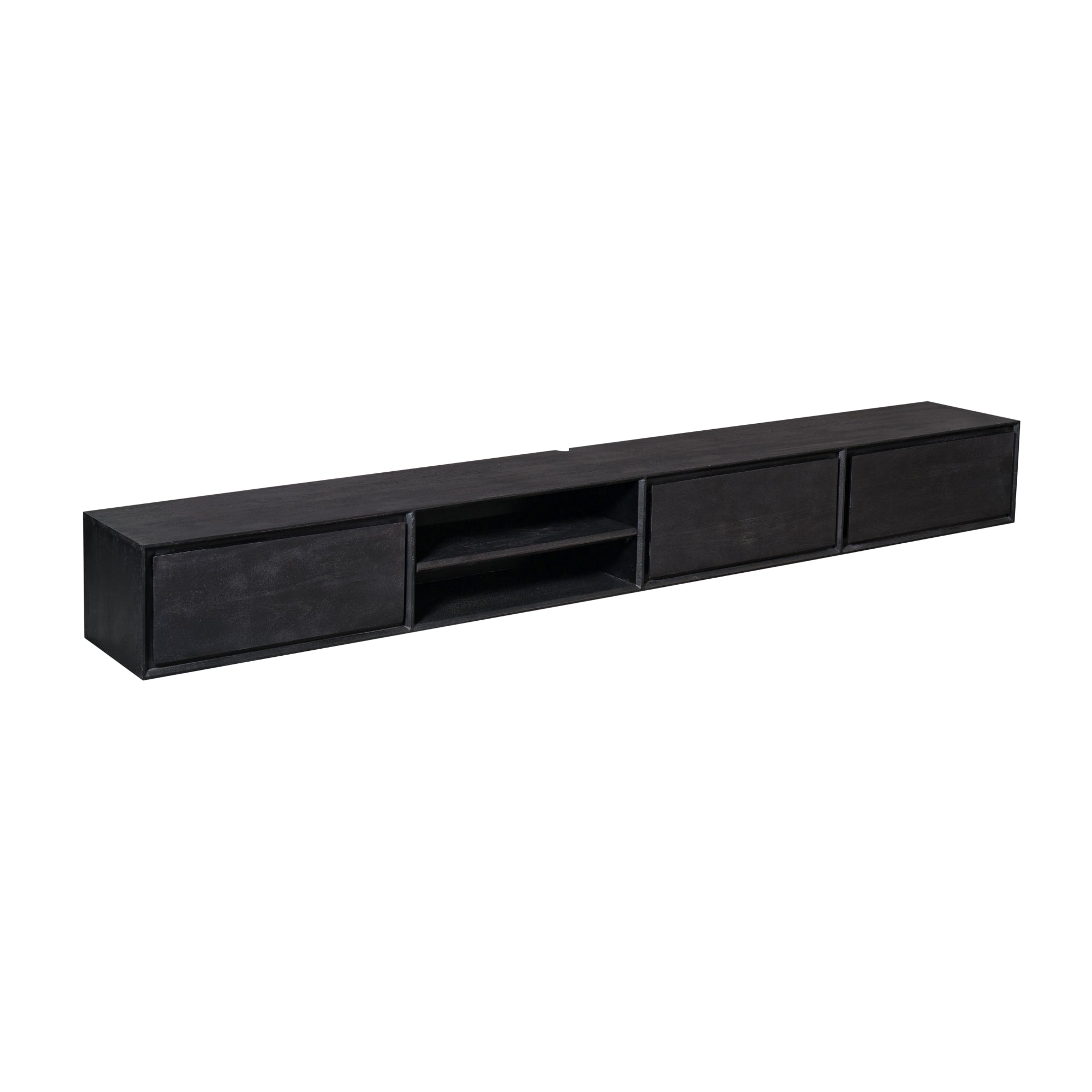Schwebendes TV-Möbel Ambiance Schwarz | 280 cm