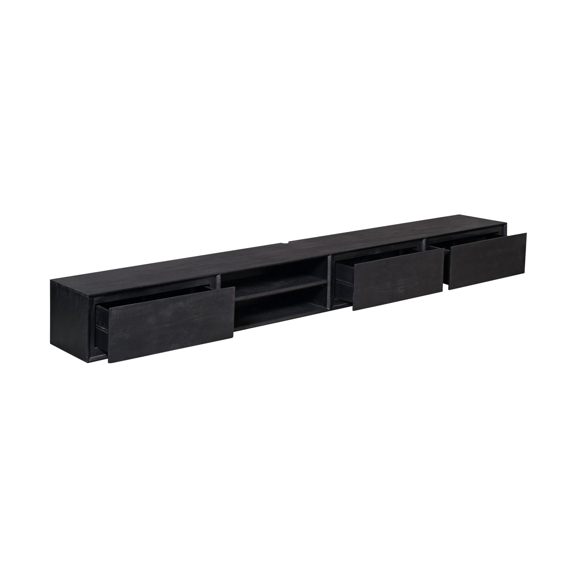Schwebendes TV-Möbel Ambiance Schwarz | 280 cm