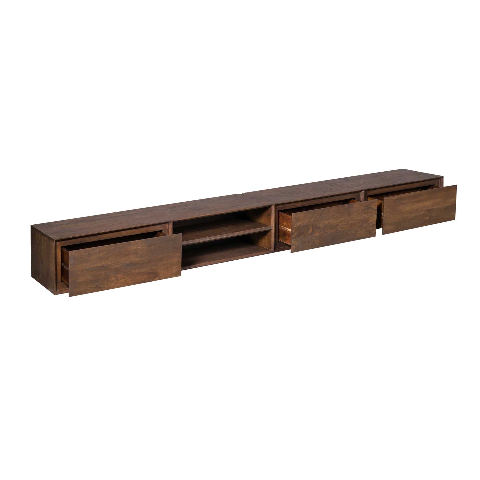Schwebendes TV-Möbel Ambiance Brown | 240 cm