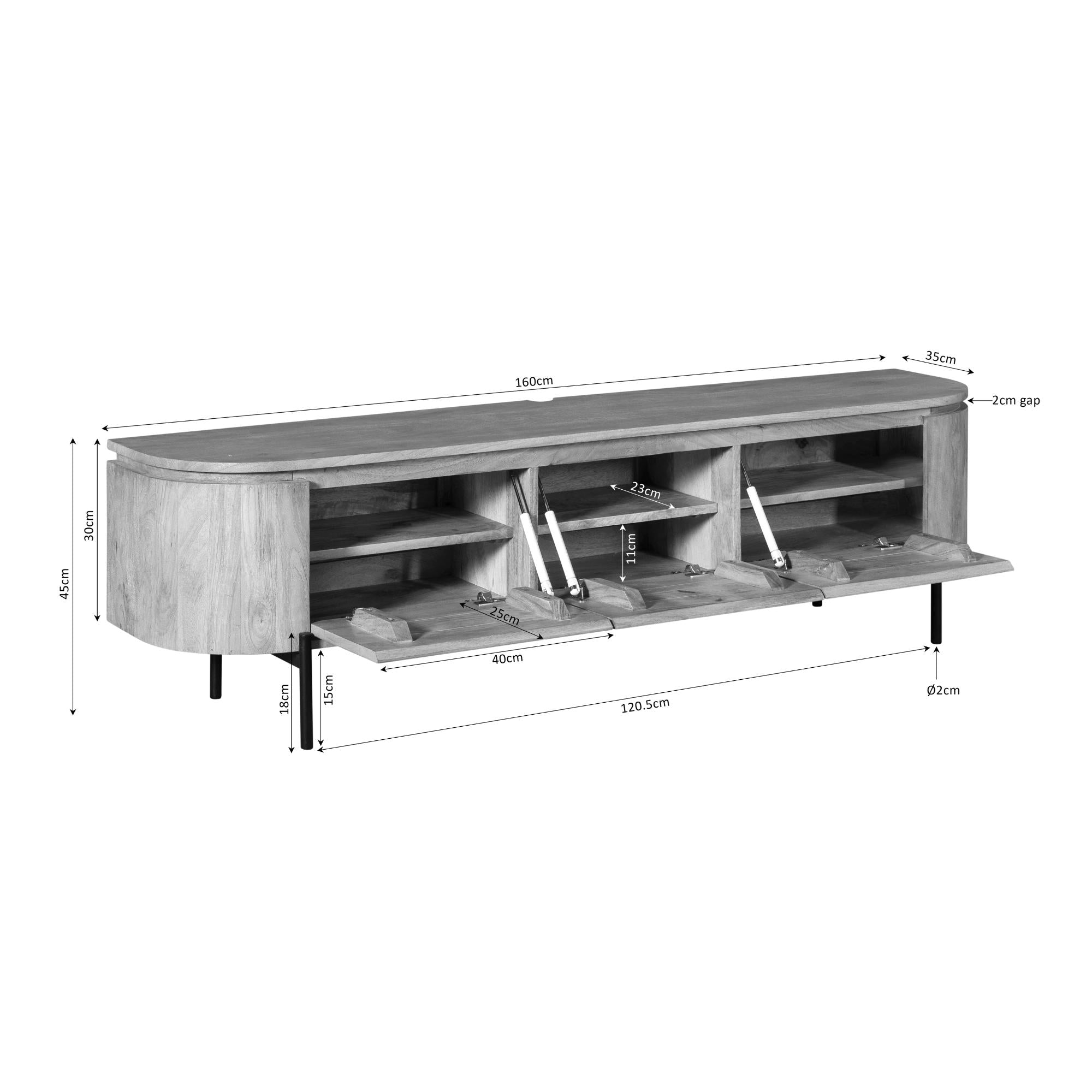 TV-Möbel Excellent Braun | 160 cm