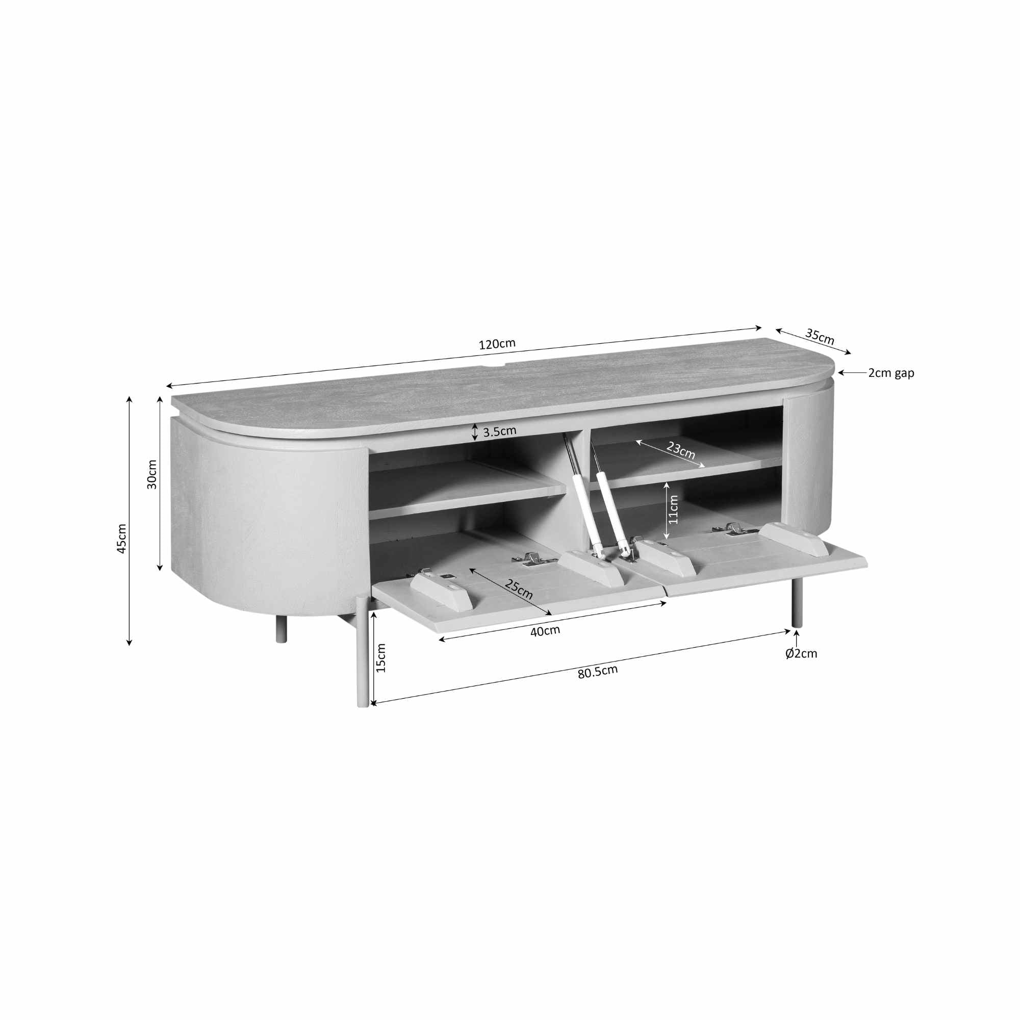 TV-Möbel Excellent Taupe | 120 cm