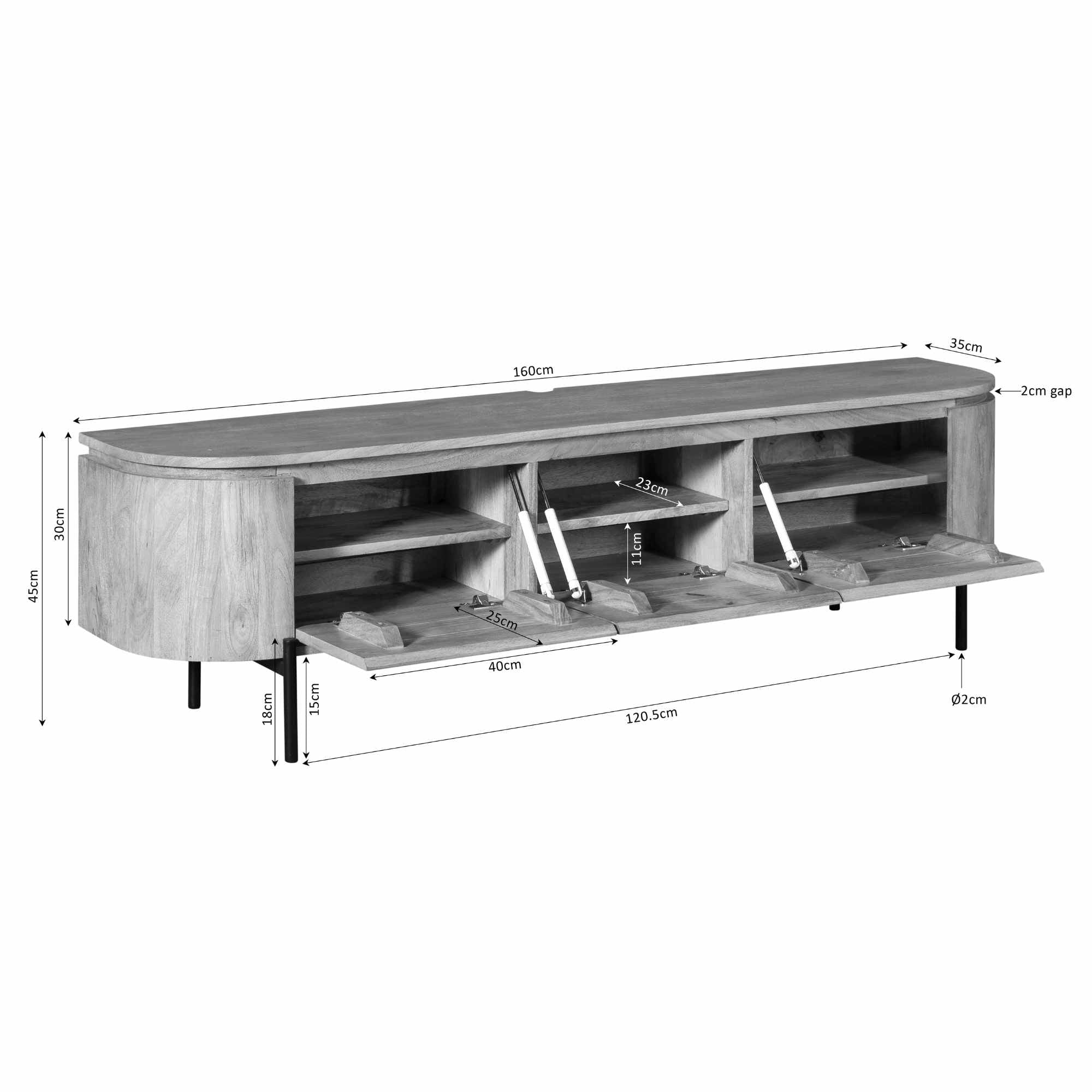 TV-Schrank Excellent Taupe | 160 cm