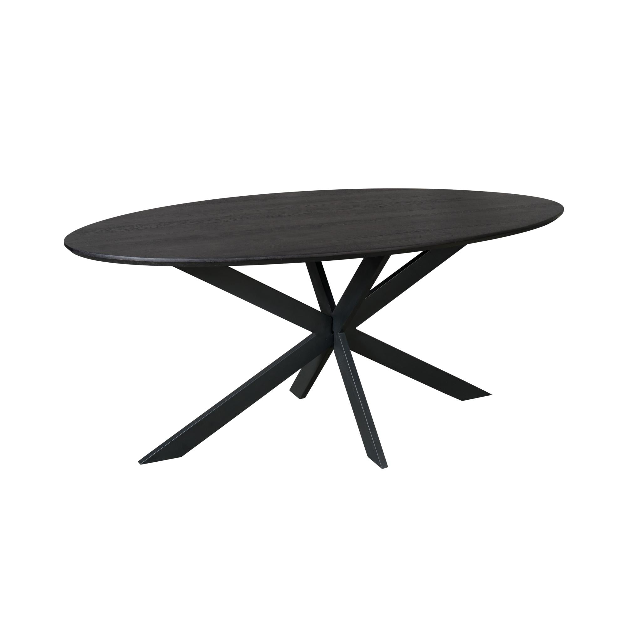Eichen Esstisch Ferris | Oval 180 cm | Schwarz