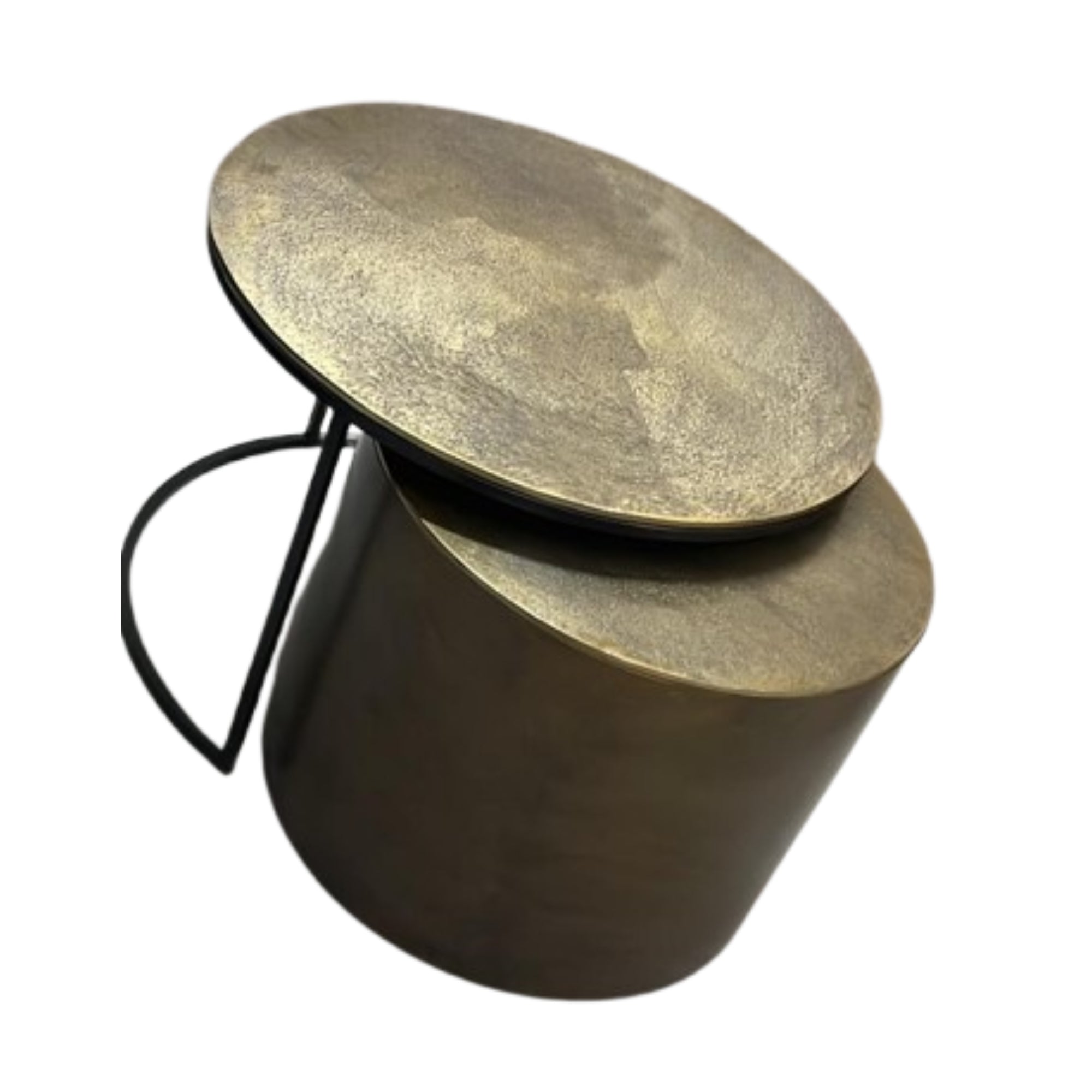 Couchtisch Ziva 90x90x23 cm – Aluminium in Gold mit einzigartigen Design-Beinen