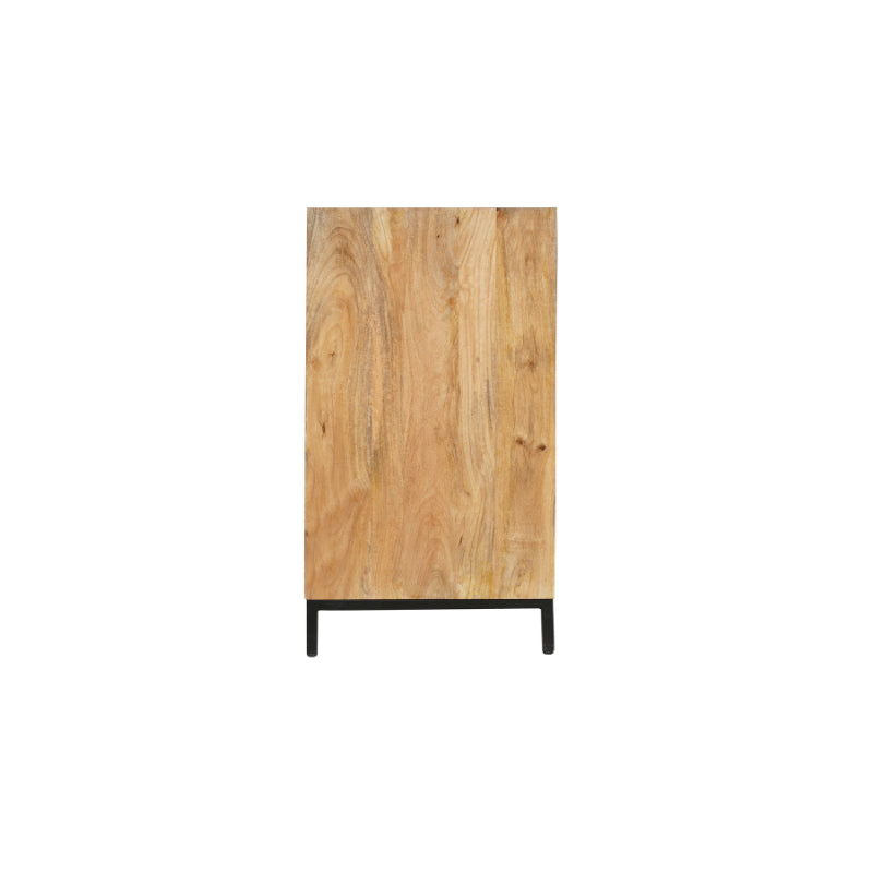 Kommode Rois – Sideboard aus Mangoholz & Metall mit Tür und 3 Schubladen, 100 x 45 x 85 cm