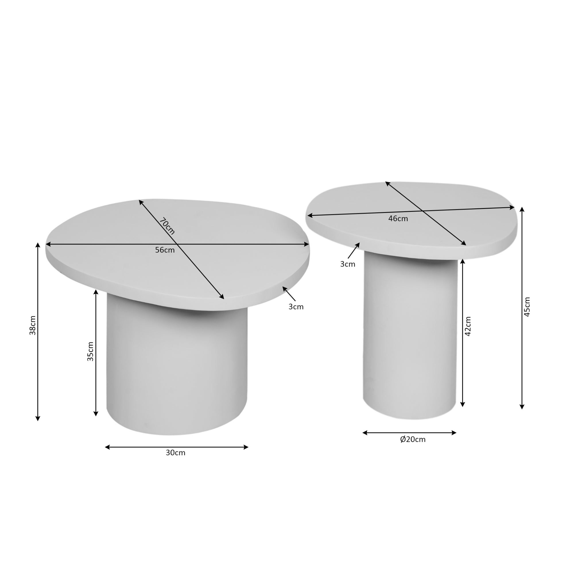 Couchtisch Mirre | Braun | Set von 2