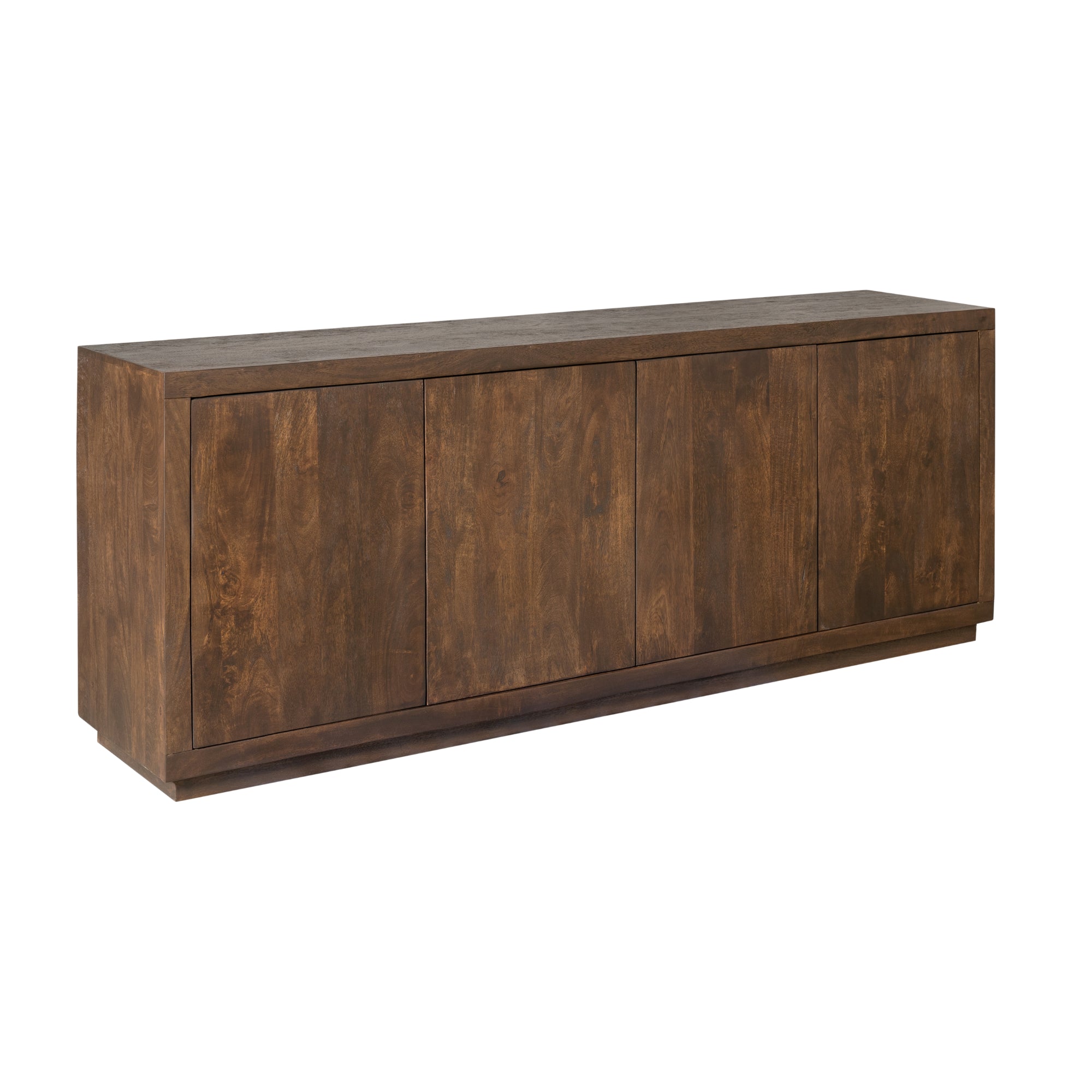 Sideboard Bali Braun 200x45x80 cm – Mangoholz Kommode mit Push-to-Open Türen & viel Stauraum